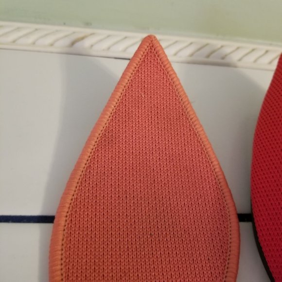 Rothys 8 Flame Red THE POINT Flats Shoes Washable Knit Slip On Loafers - Picture 10 of 11